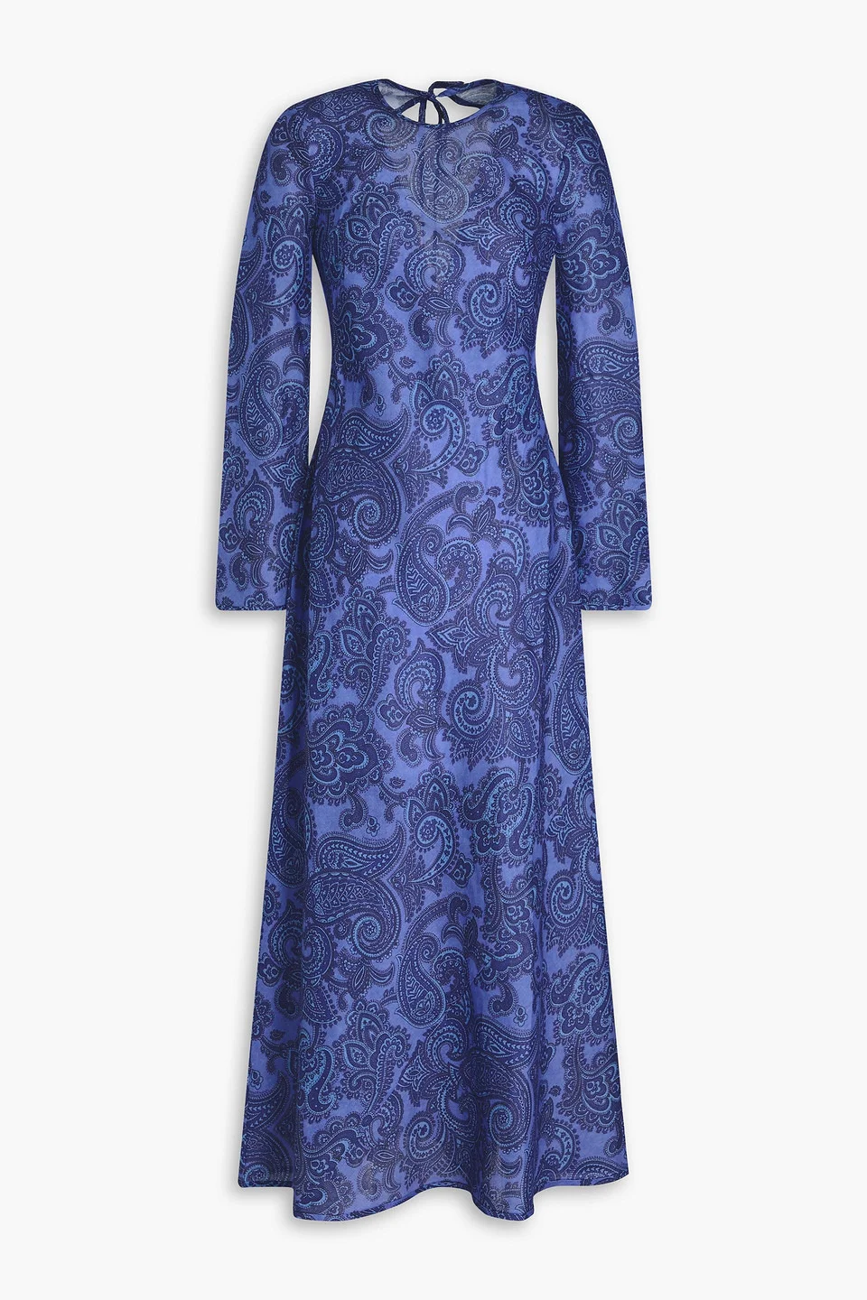 Cutout paisley-print linen midi dress - 1