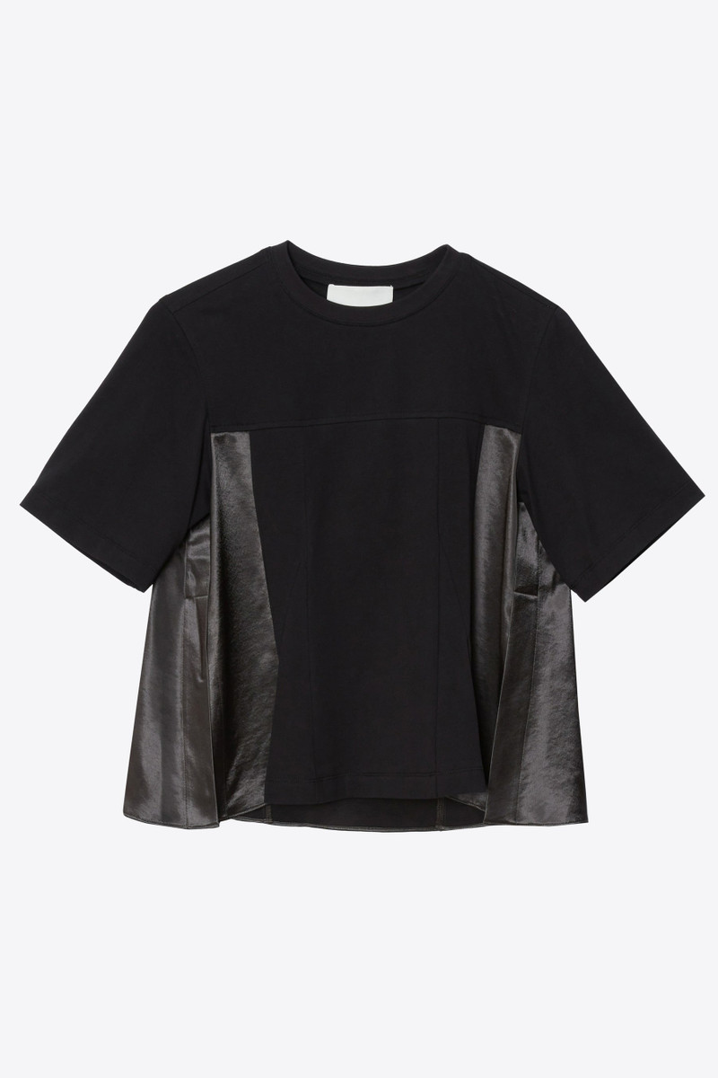 Puff Sleeve Flounce T-Shirt with Satin Panels 7