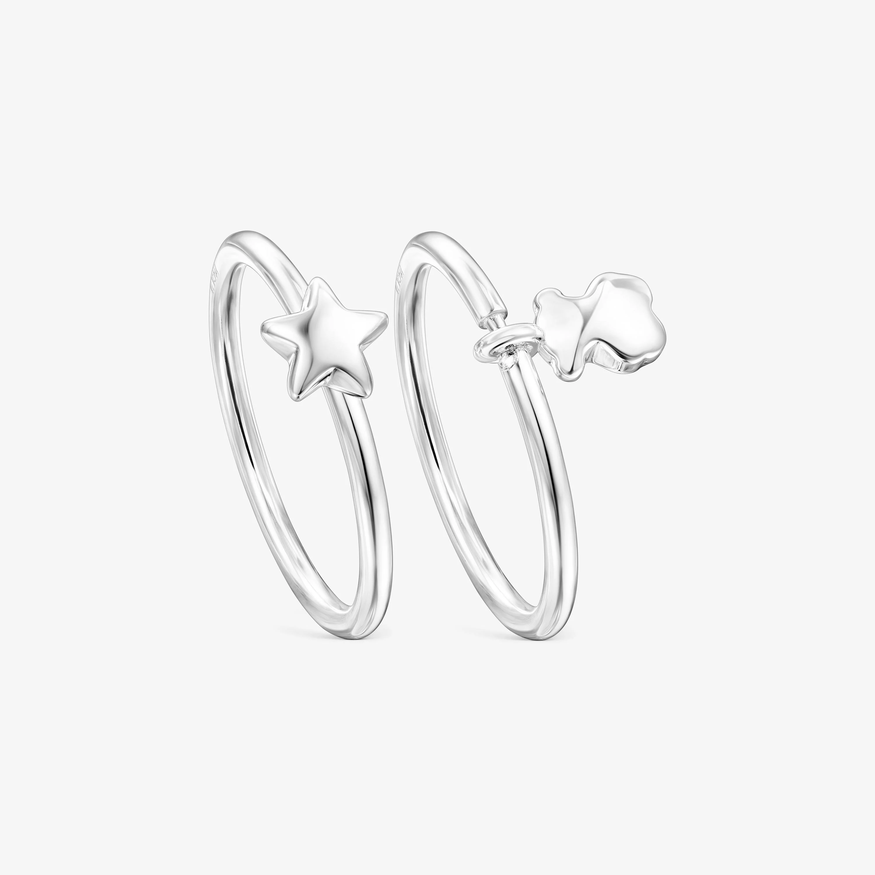 Silver TOUS Mini Icons bear-star motifs Rings set - 1