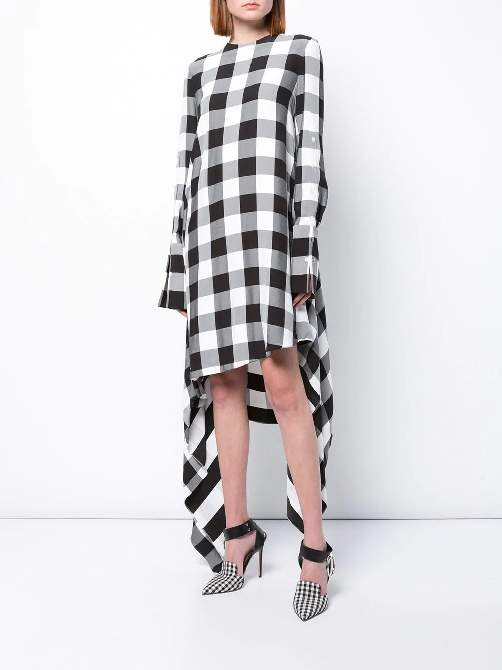 gingham flared dress - 2