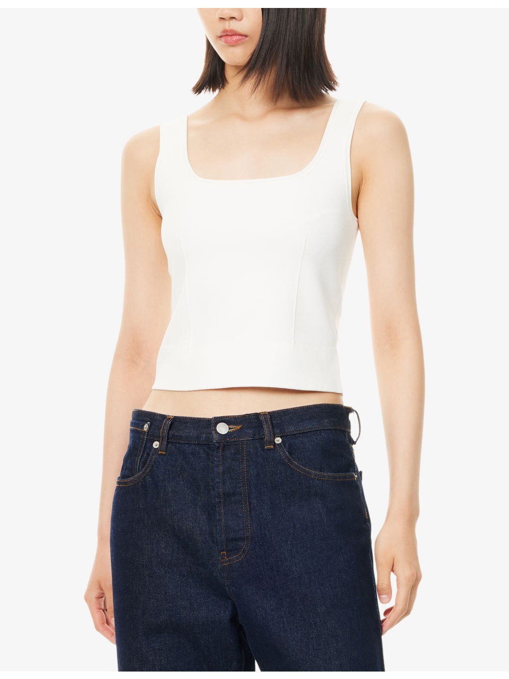 Ramaina Cropped Woven Tank Top - 3