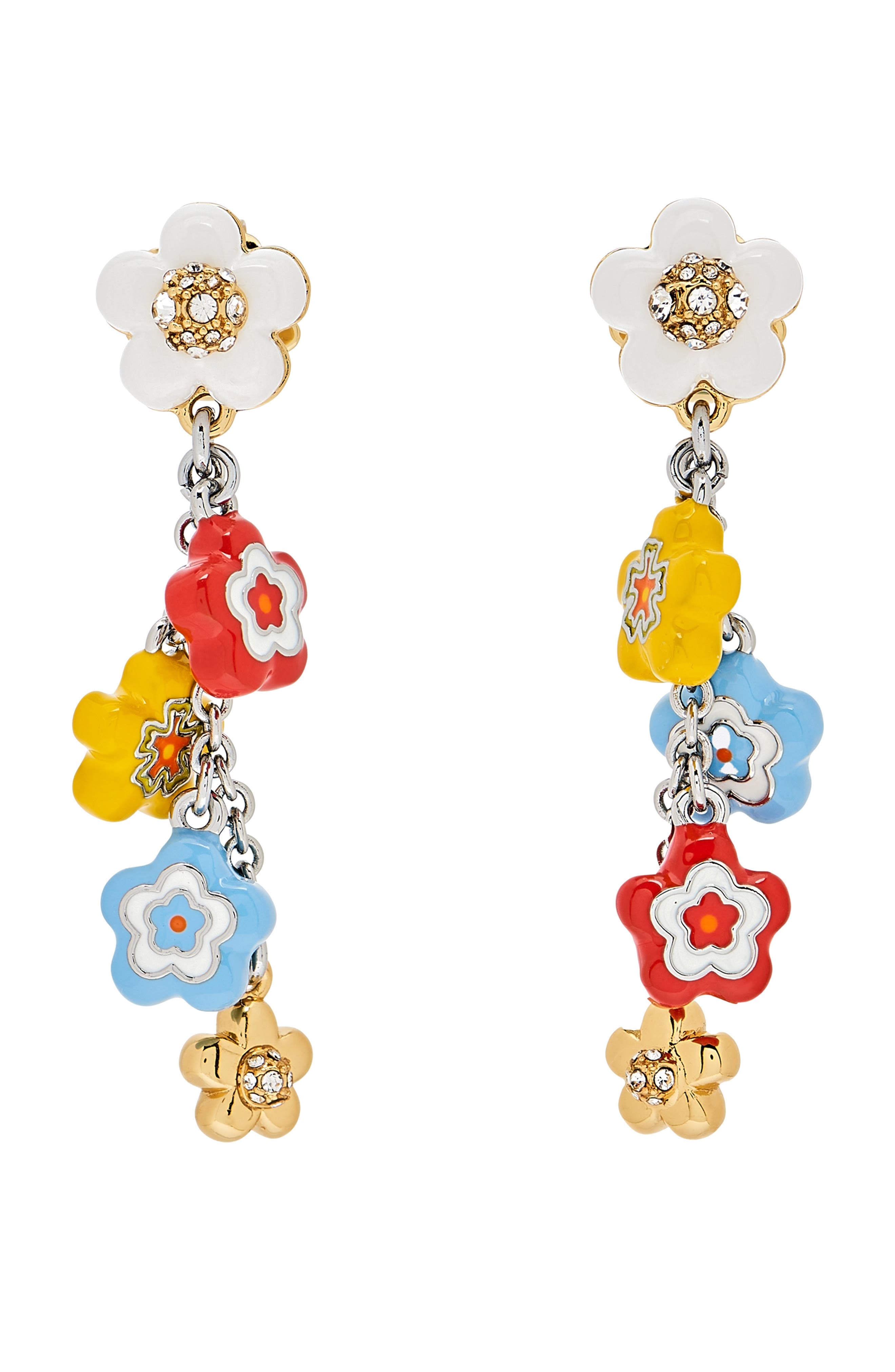 Marc Jacobs Wild Daisy Statement Drop Earrings in Two Tone/Blue Multi at Nordstrom - 1