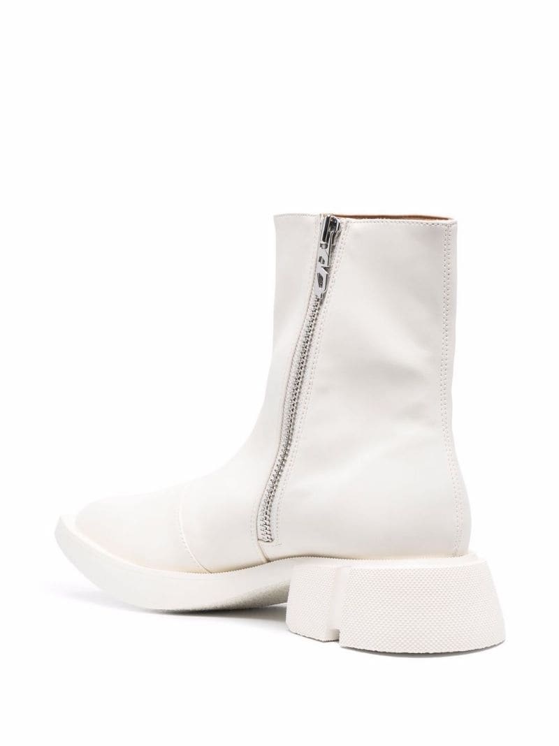 square-toe leather boots - 3