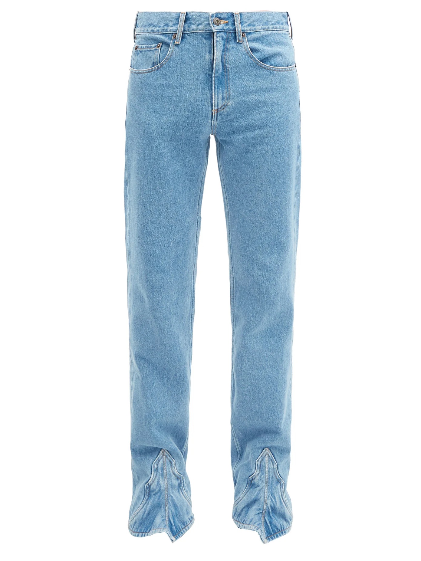 Western-panel straight-leg jeans - 1