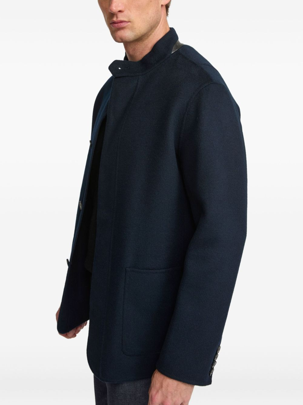 wool cashmere high-neck blazer - 5