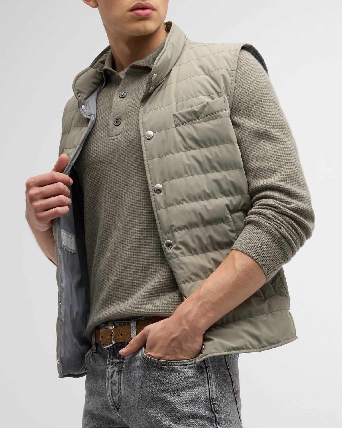 Men's Nylon Snap-Front Vest - 5