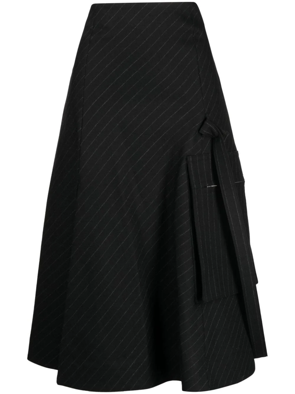 pinstripe wool skirt - 1