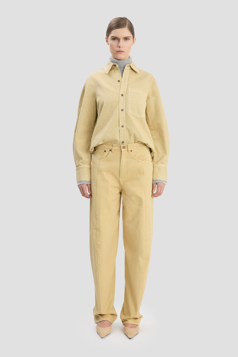 Victoria Beckham Curved Leg Relaxed Jean In Butter Yellow outlook