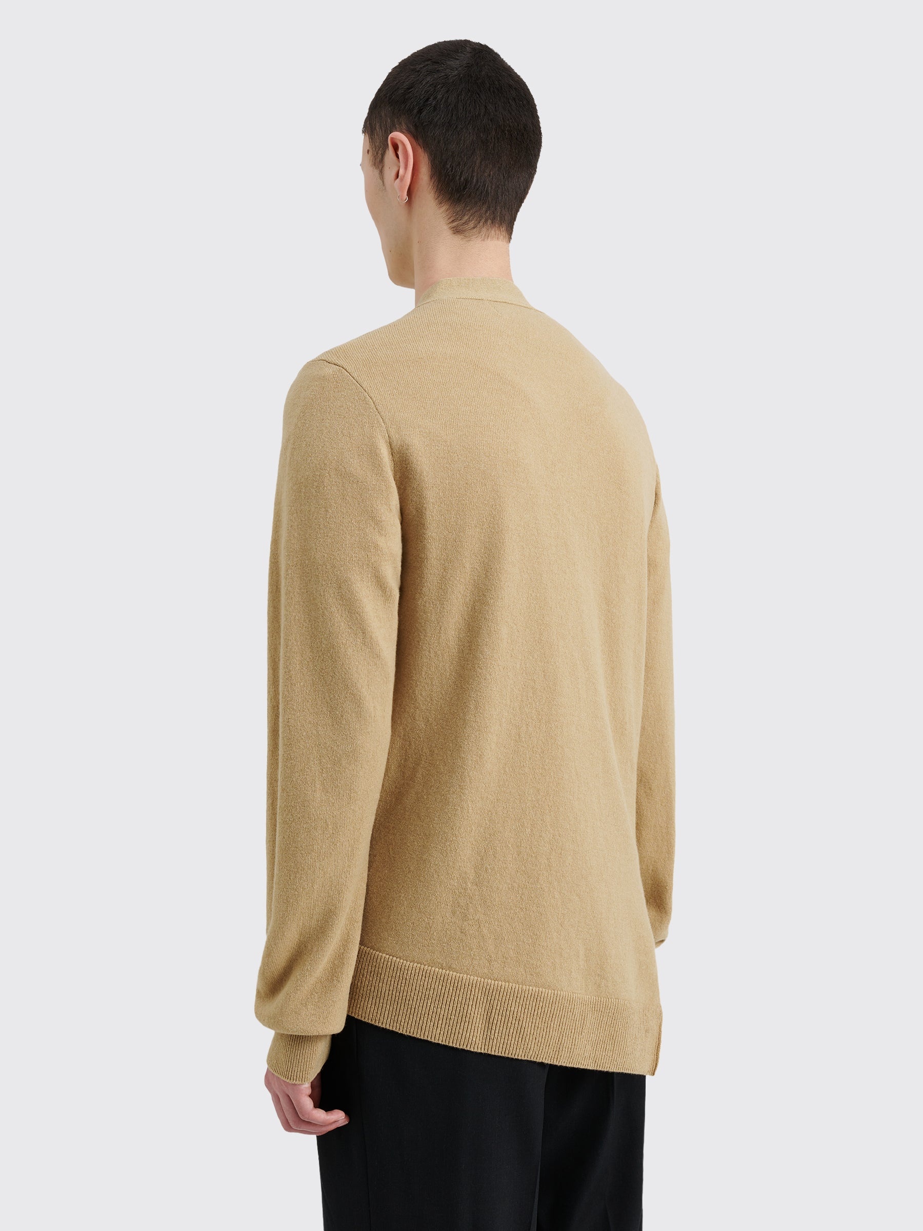 COMME DES GARÇONS SHIRT X LACOSTE KNITTED WOOL CARDIGAN CAMEL - 3