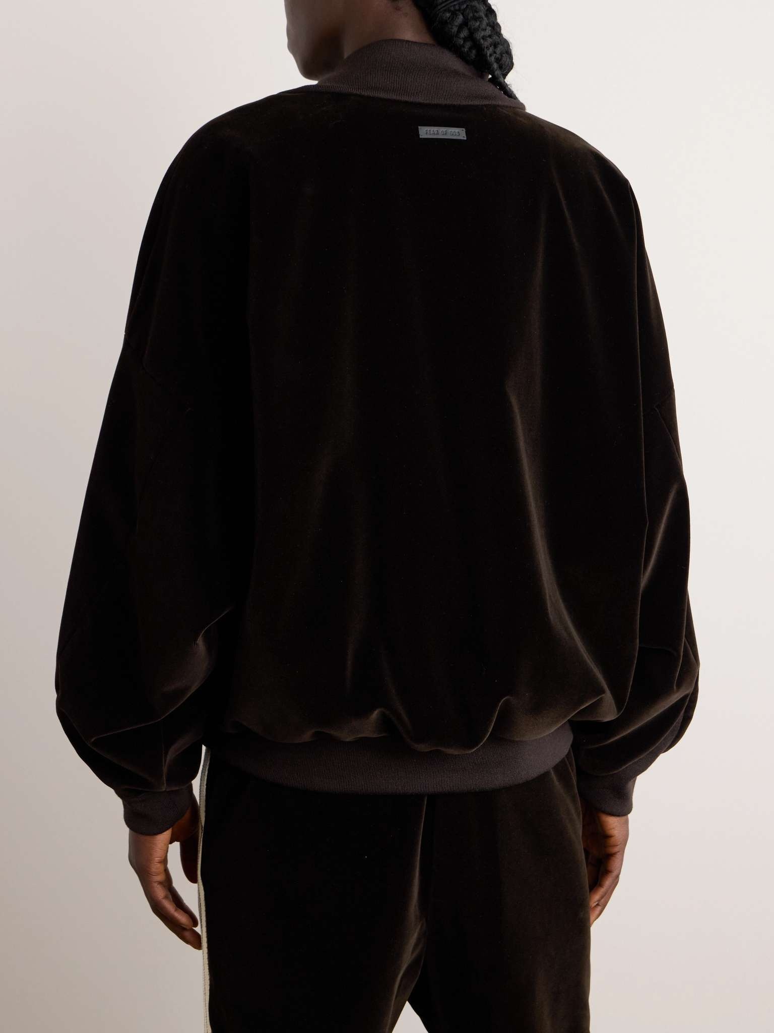 Logo-Appliquéd Cotton and Modal-Blend Velvet Track Jacket - 4