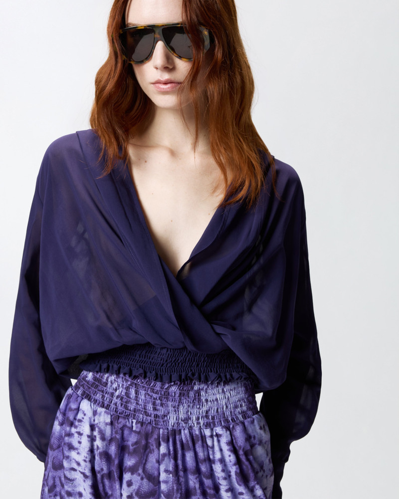 CROPPED BLOUSE WITH HOOD AND SHEER DETAILS 6