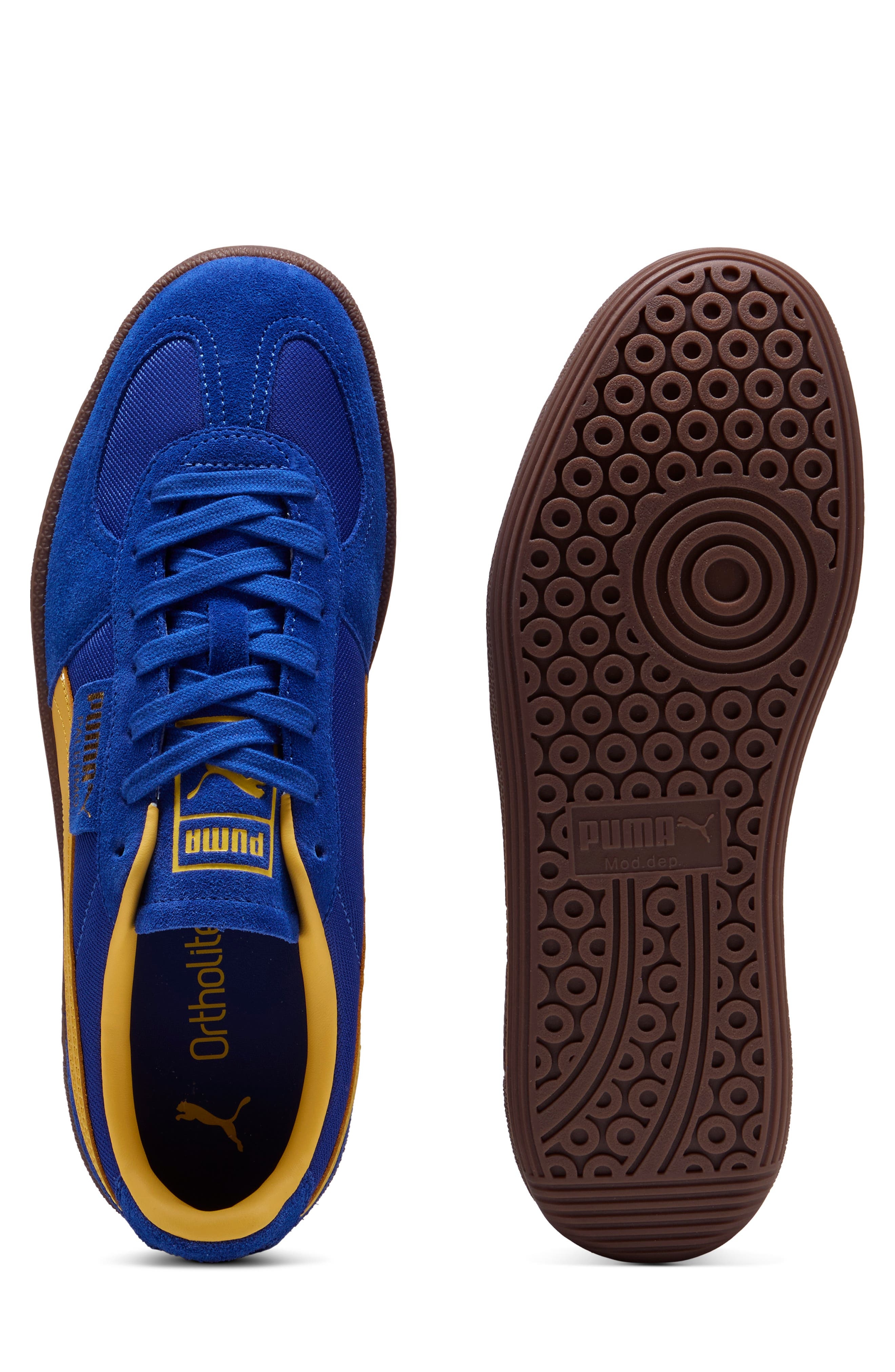 PUMA Palmero Vintage Update Sneaker in Vivid Blue-Sunny Yellow at Nordstrom - 3
