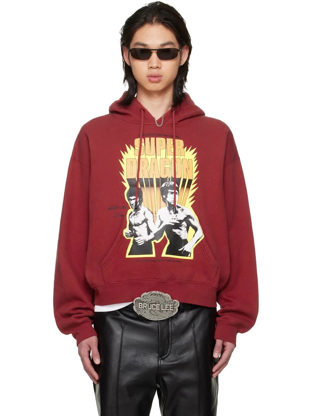 BRUCE LEE x LỰU ĐẠN Red Heavy Weight Gym Hoodie - 1