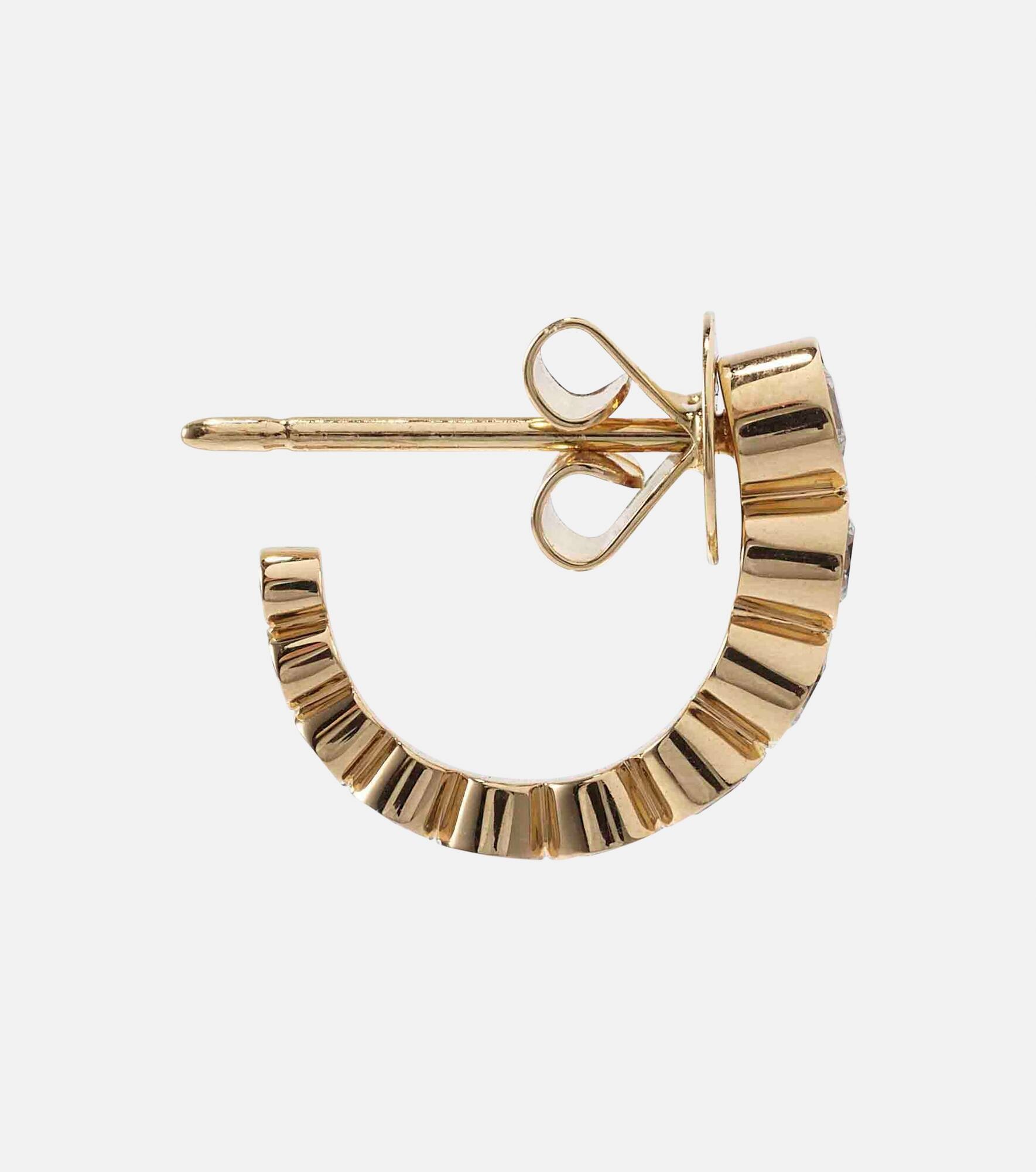 Boucle Ensemble Petite 18kt gold single earring with diamonds - 4