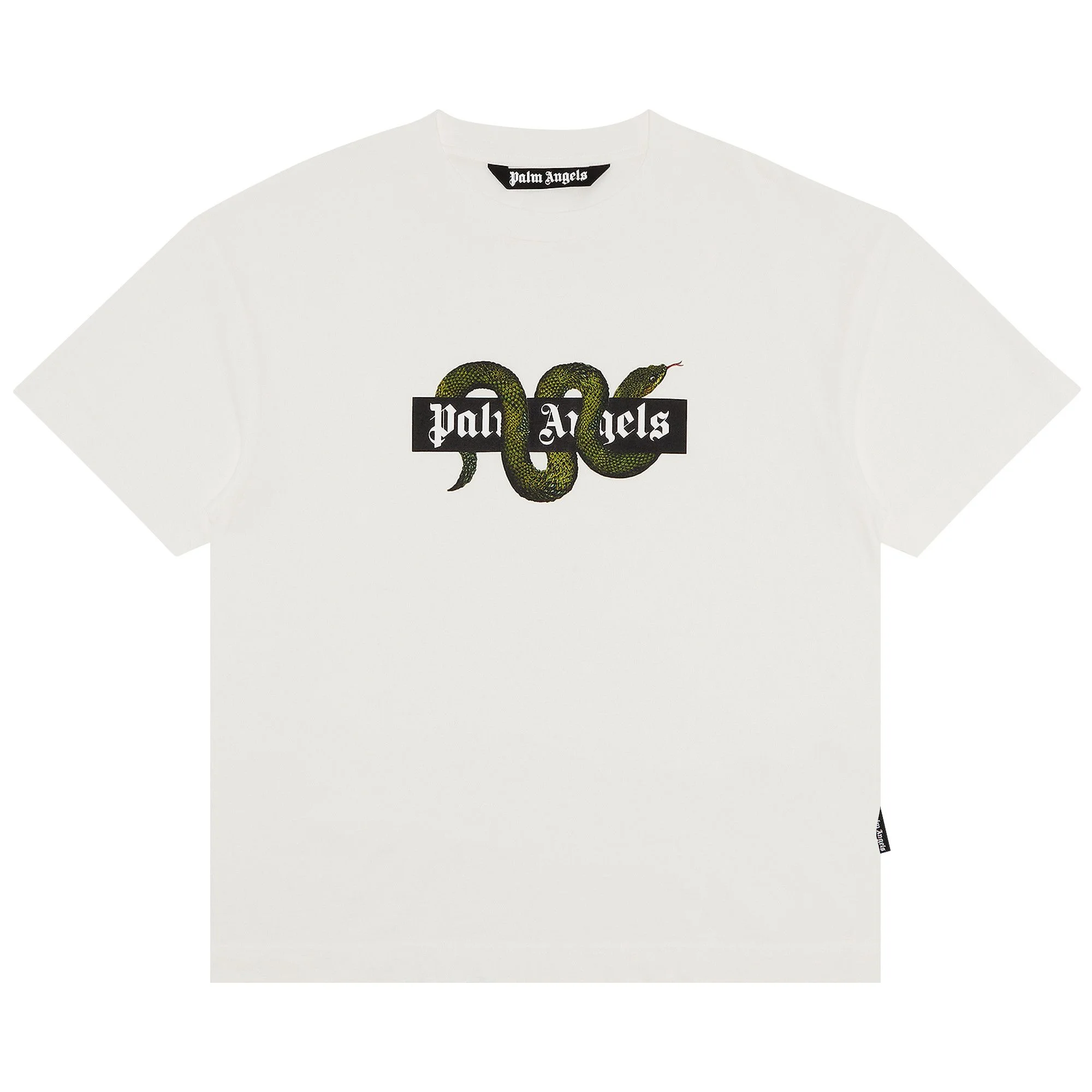 Palm Angels Snake Box Logo Tee 'Off White/Green' - 1