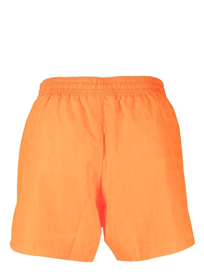 Balmain logo-print drawstring swim-shorts outlook