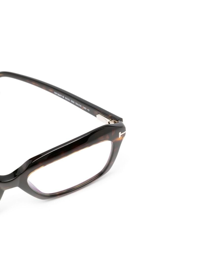 tortoiseshell-effect square-frame glasses - 3