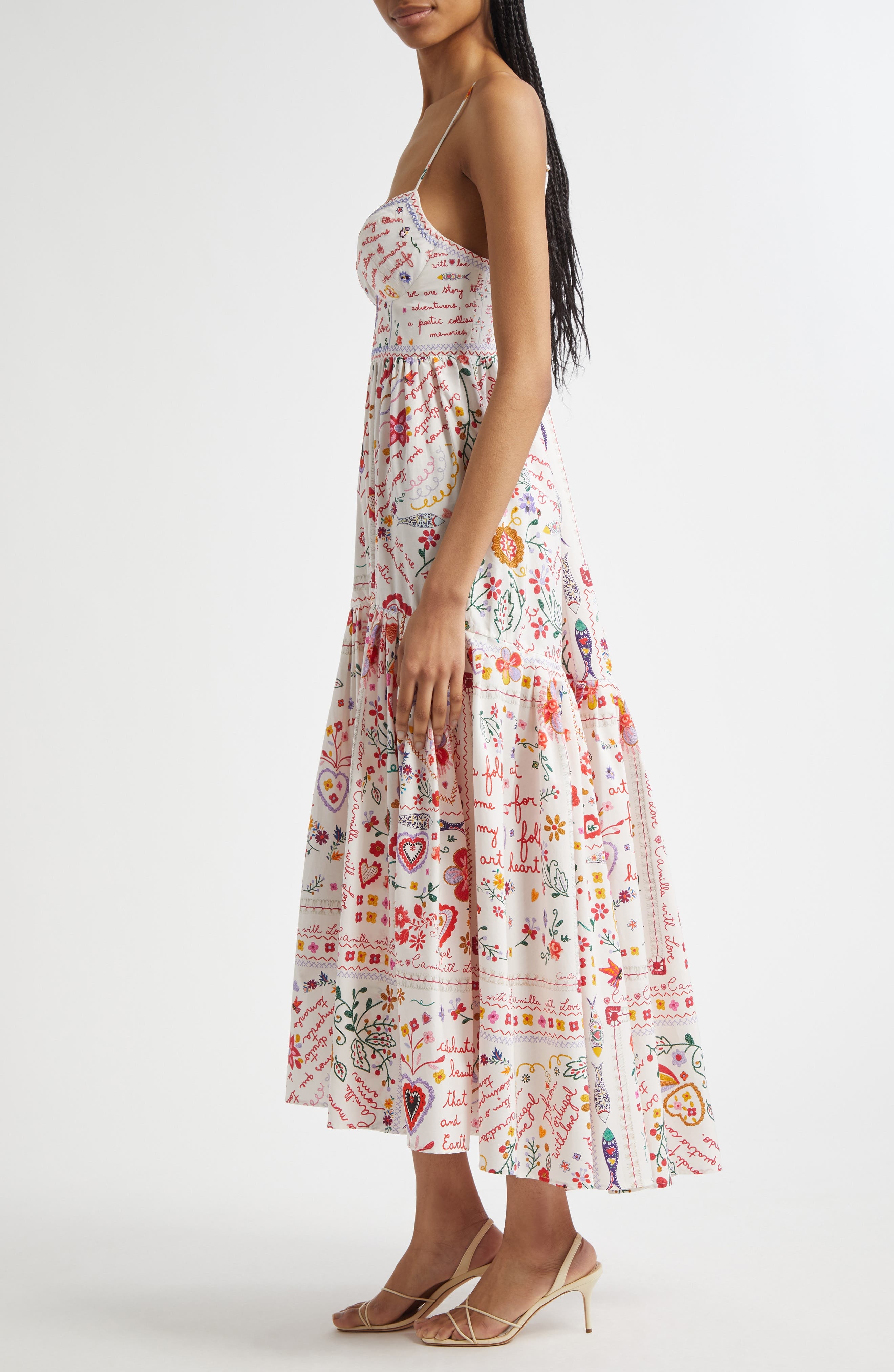 Camilla Tiered Organic Cotton Poplin Sundress in A Kitsch In Time at Nordstrom - 3