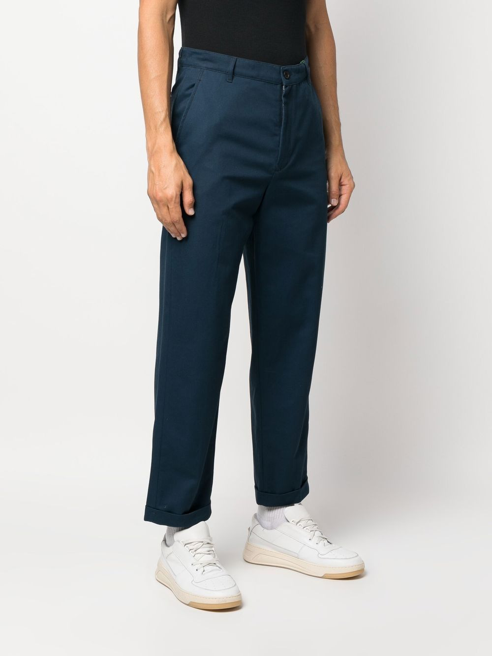 logo-patch straight-leg trousers - 3