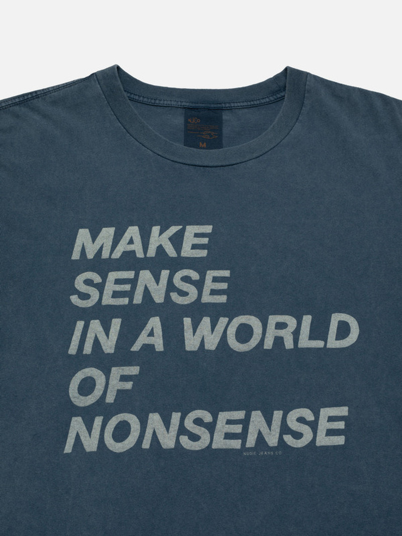 Nudie Jeans Roy Make Sense T-Shirt Blue outlook