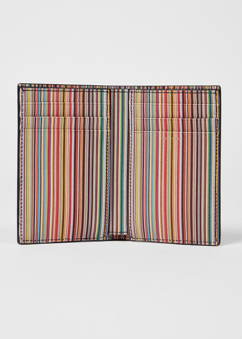Paul Smith Dark Blue 'Signature Stripe' Interior Credit Card Wallet outlook