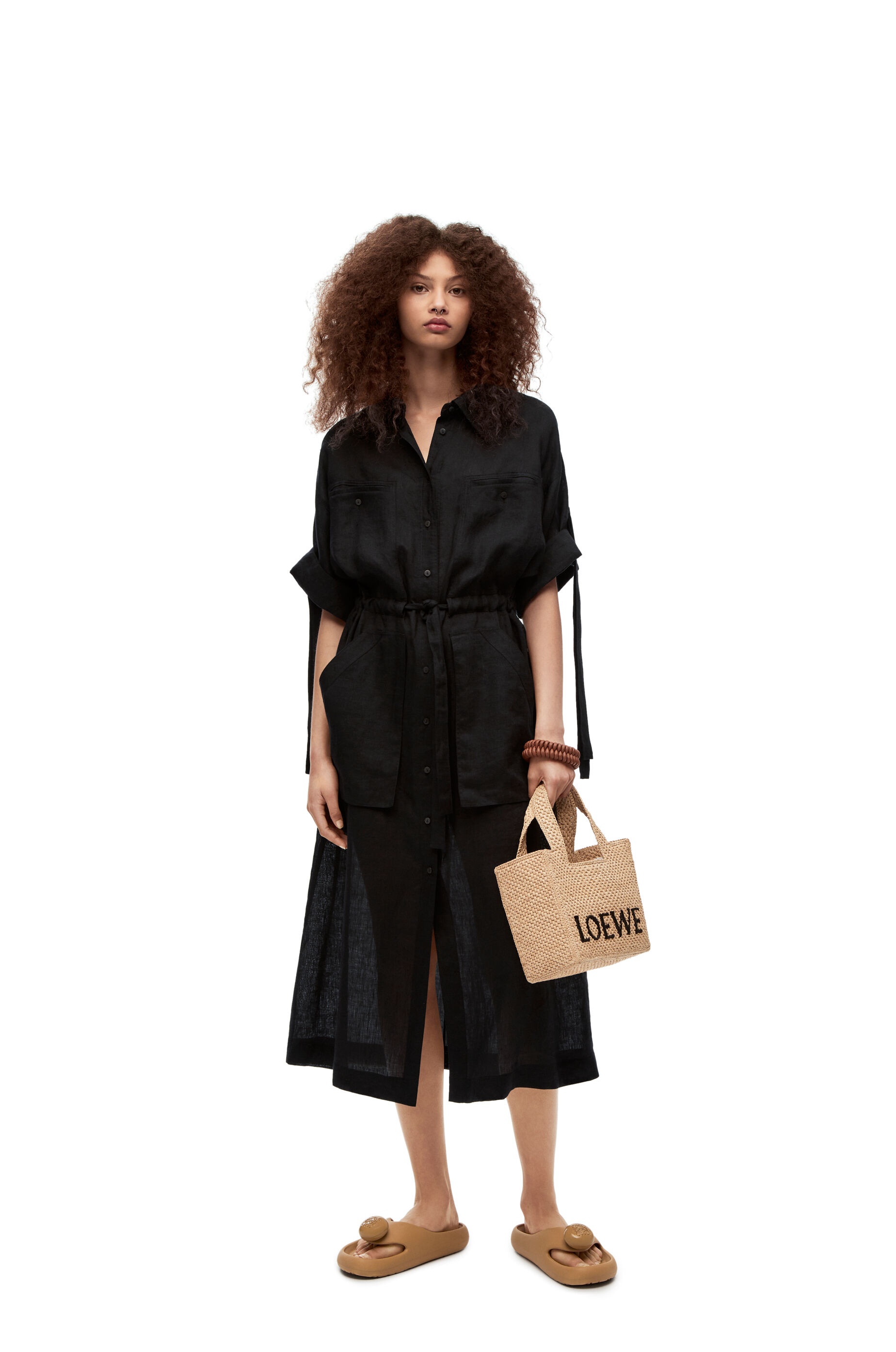 Workwear midi dress in linen - 2