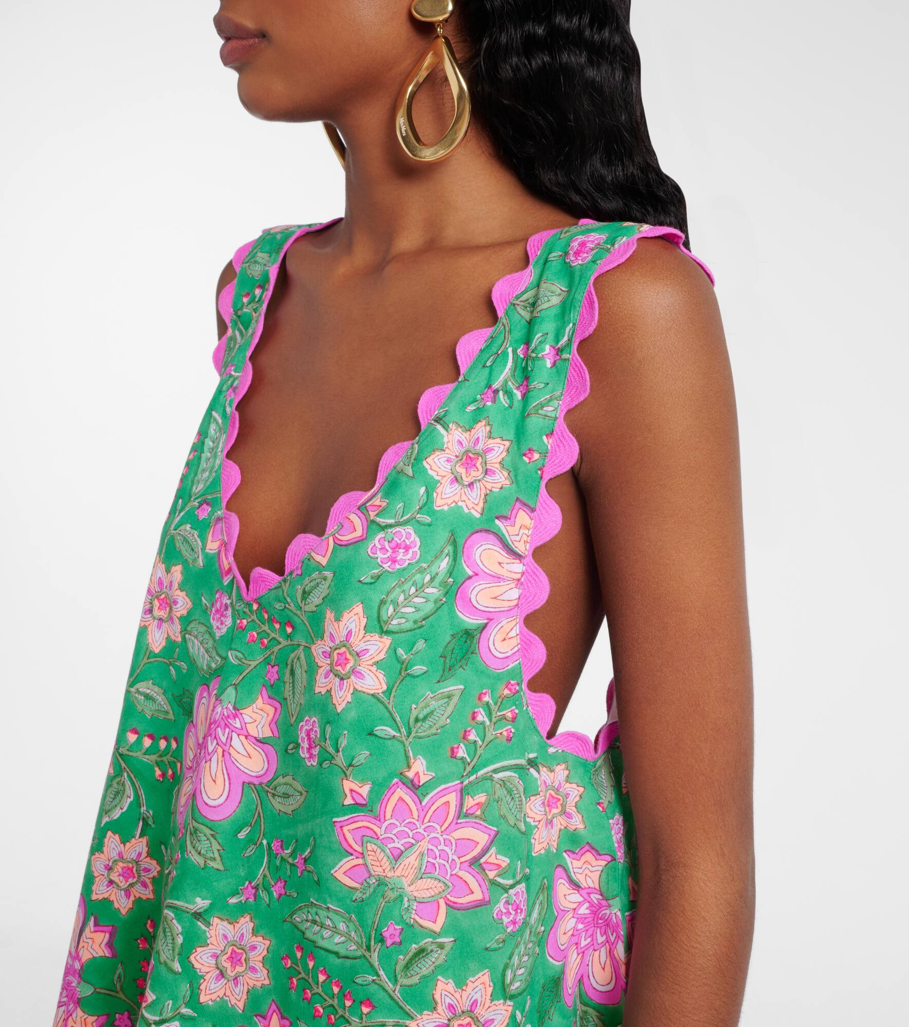 Floral printed cotton minidress - 4