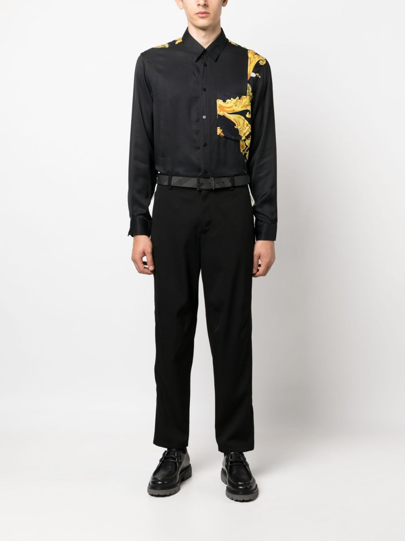 VERSACE JEANS COUTURE baroque-print spread-collar shirt outlook