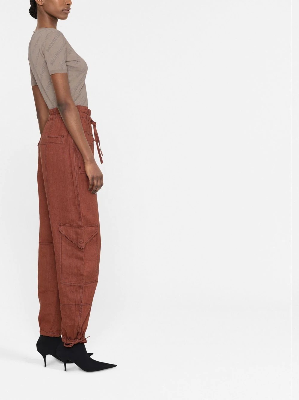 logo-print cropped knitted top - 5