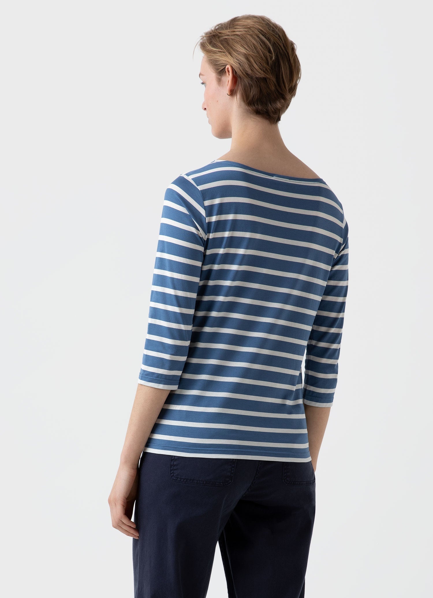 3/4 Sleeve Boat Neck T‑Shirt - 4