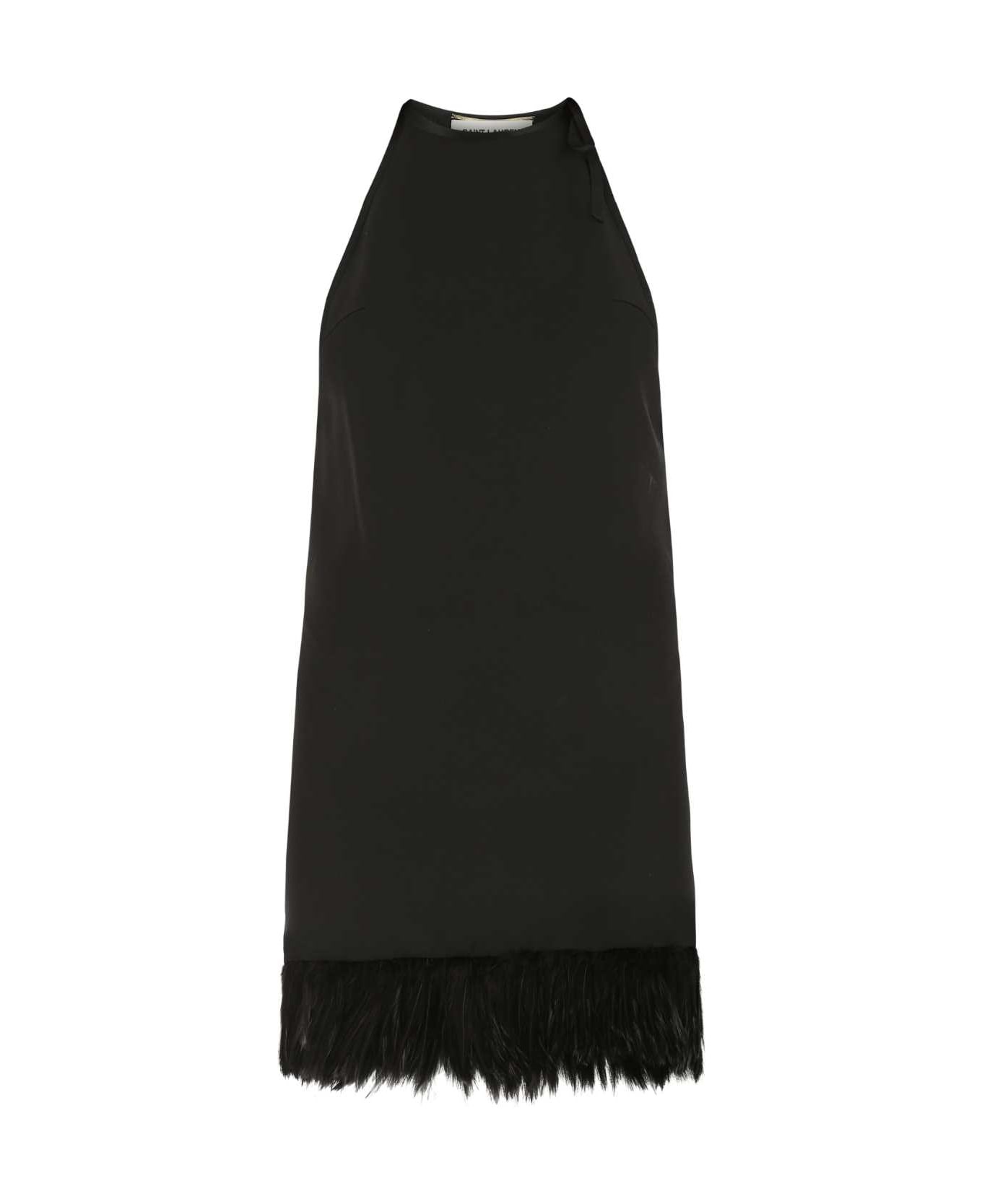 Black Crepe Mini Dress - 1