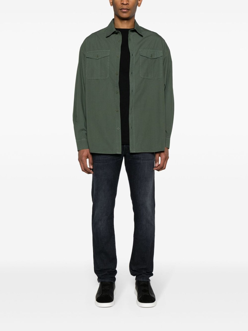 EMPORIO ARMANI logo-patch organic cotton shirt outlook