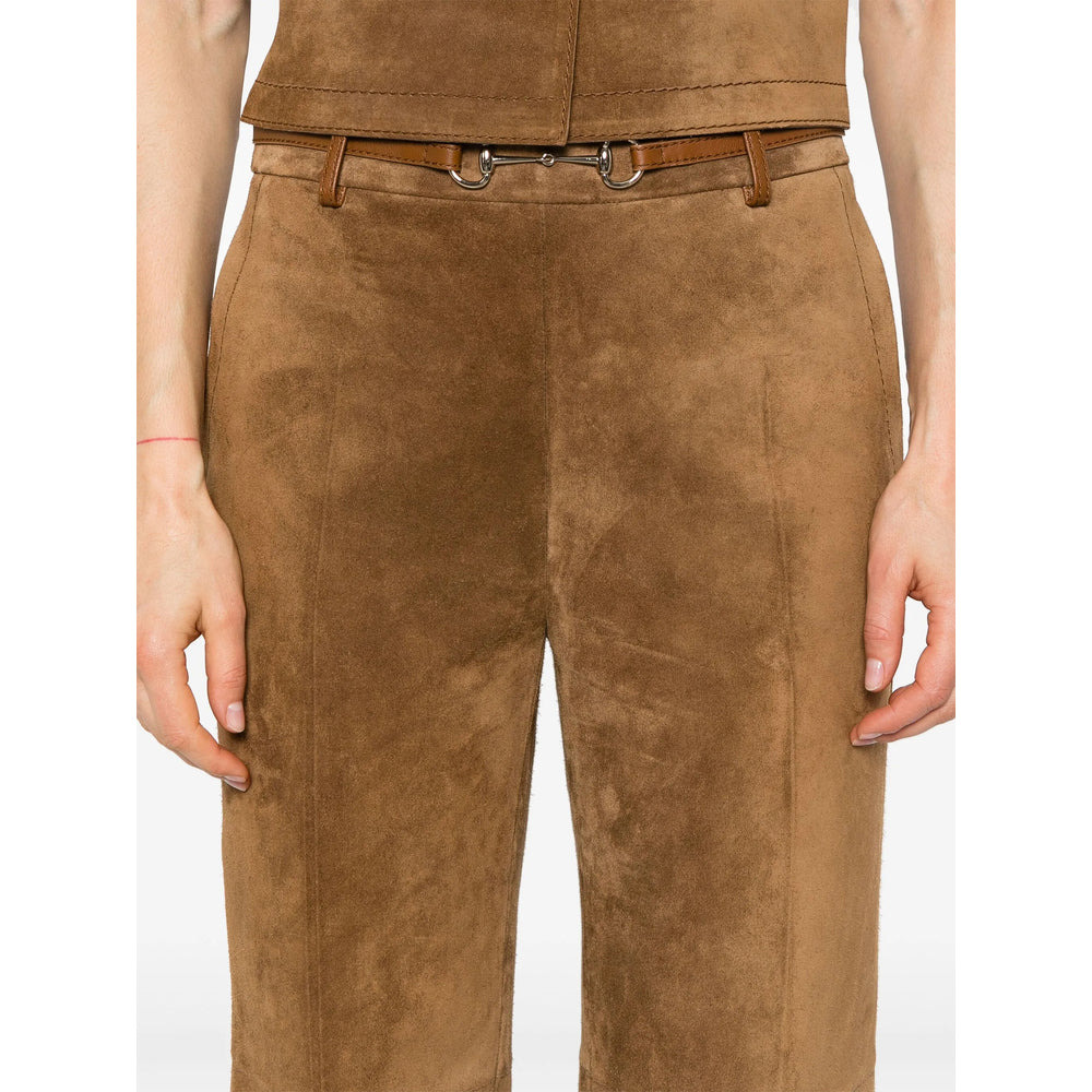 Gucci Brown Trousers - Straight Trousers Women - 2
