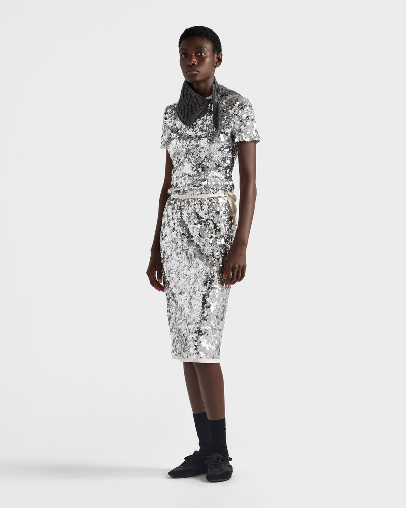 Prada Embroidered sequin skirt outlook