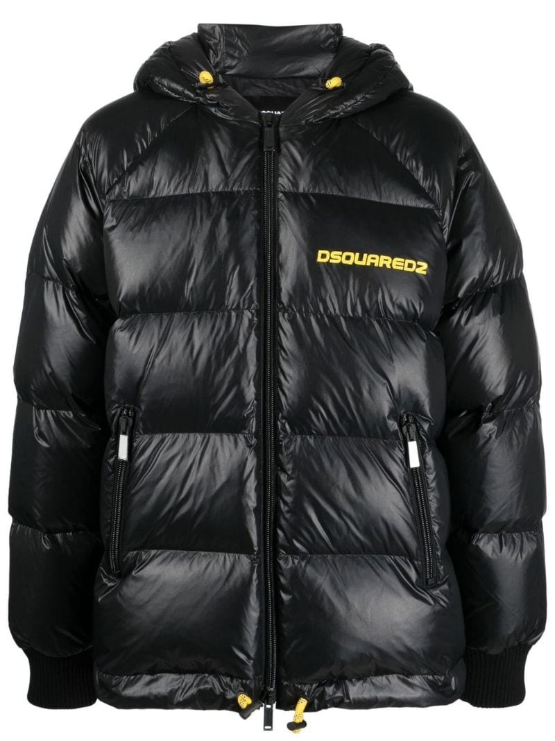 chest logo-print padded jacket - 1