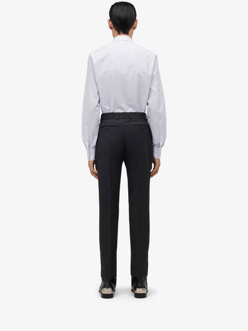 Men's Tailored Cigarette Trousers in Charcoal - 4