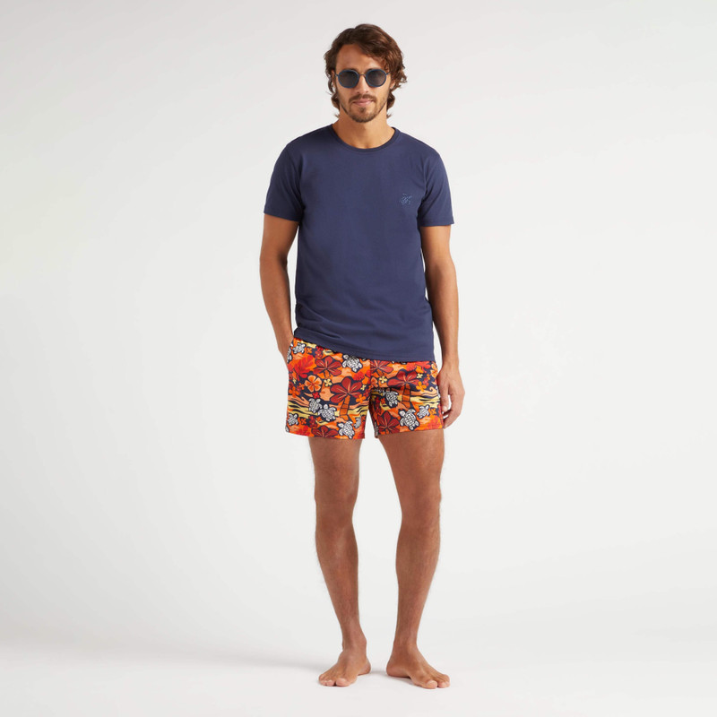 Men Organic Cotton T-shirt Monoi Turtles Back Print 5