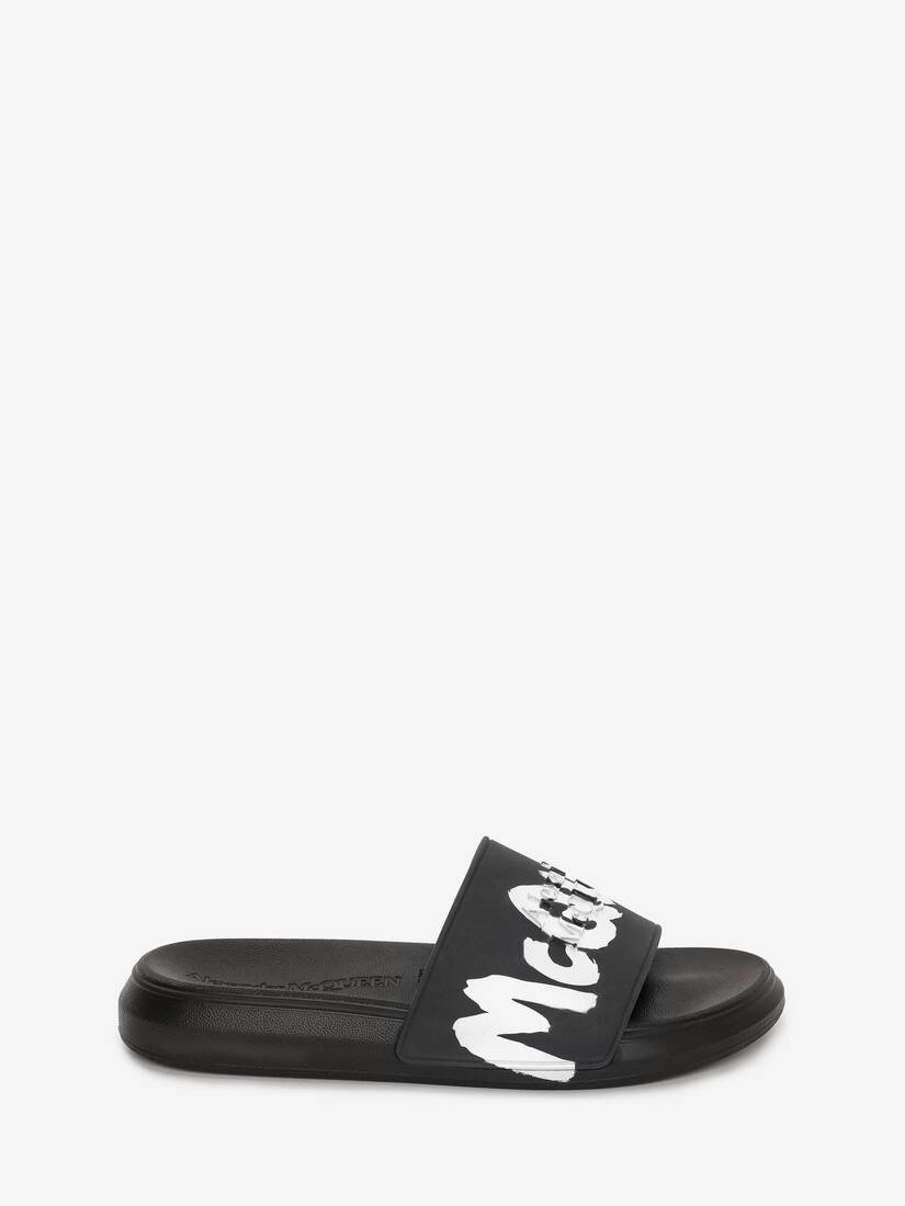 Mcqueen Graffiti Rubber Pool Slide in Black/white - 1