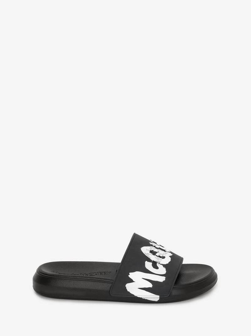 Mcqueen Graffiti Rubber Pool Slide in Black/white - 1