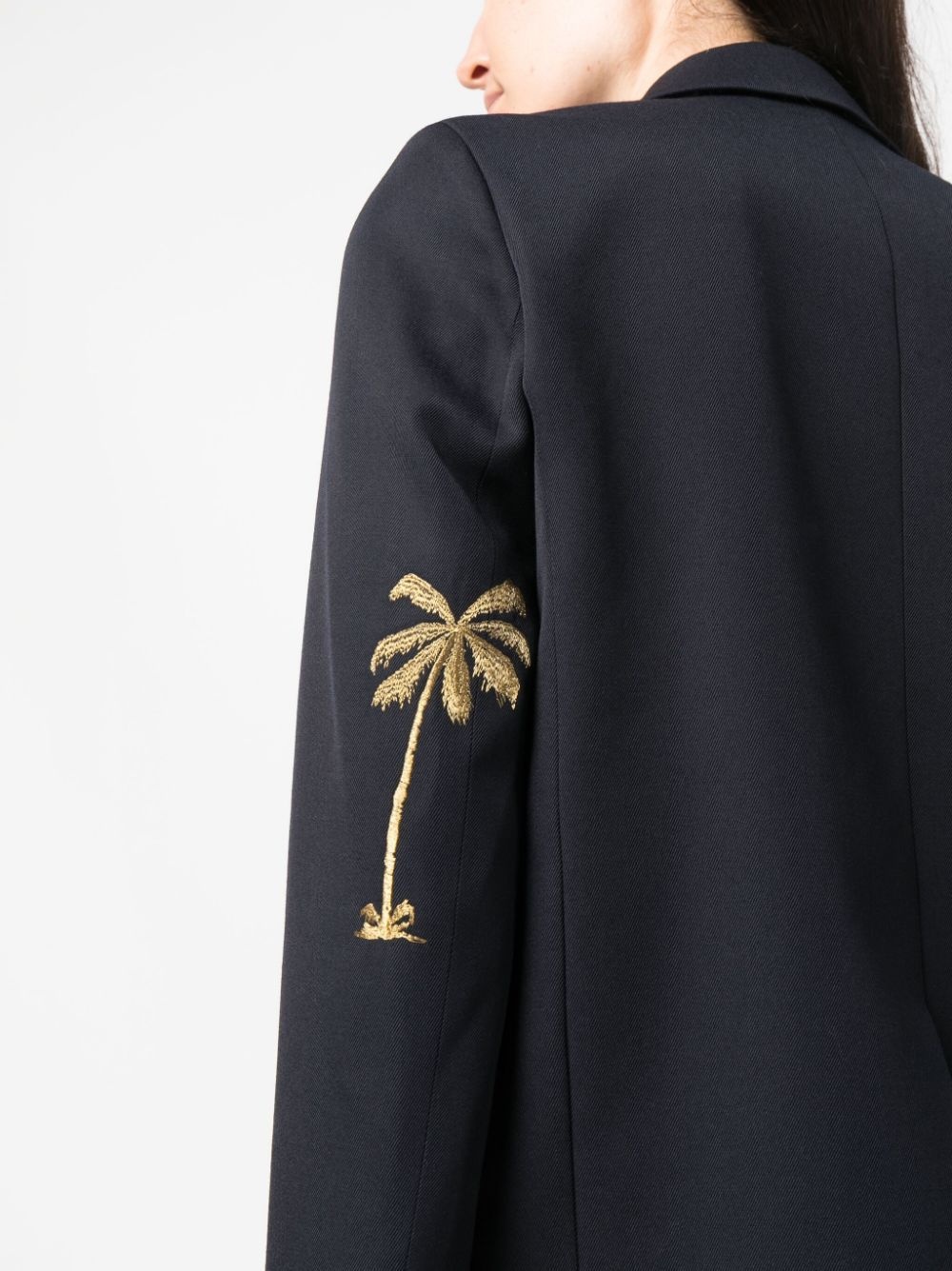 palm-embroidered blazer - 5