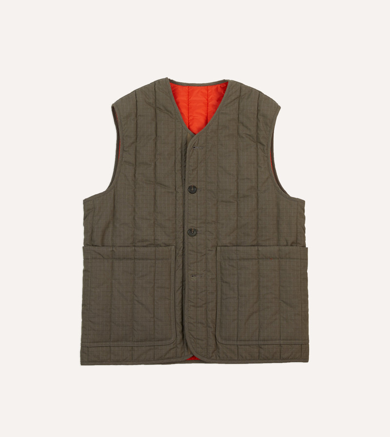 Green Ripstop Quilted Vest 1