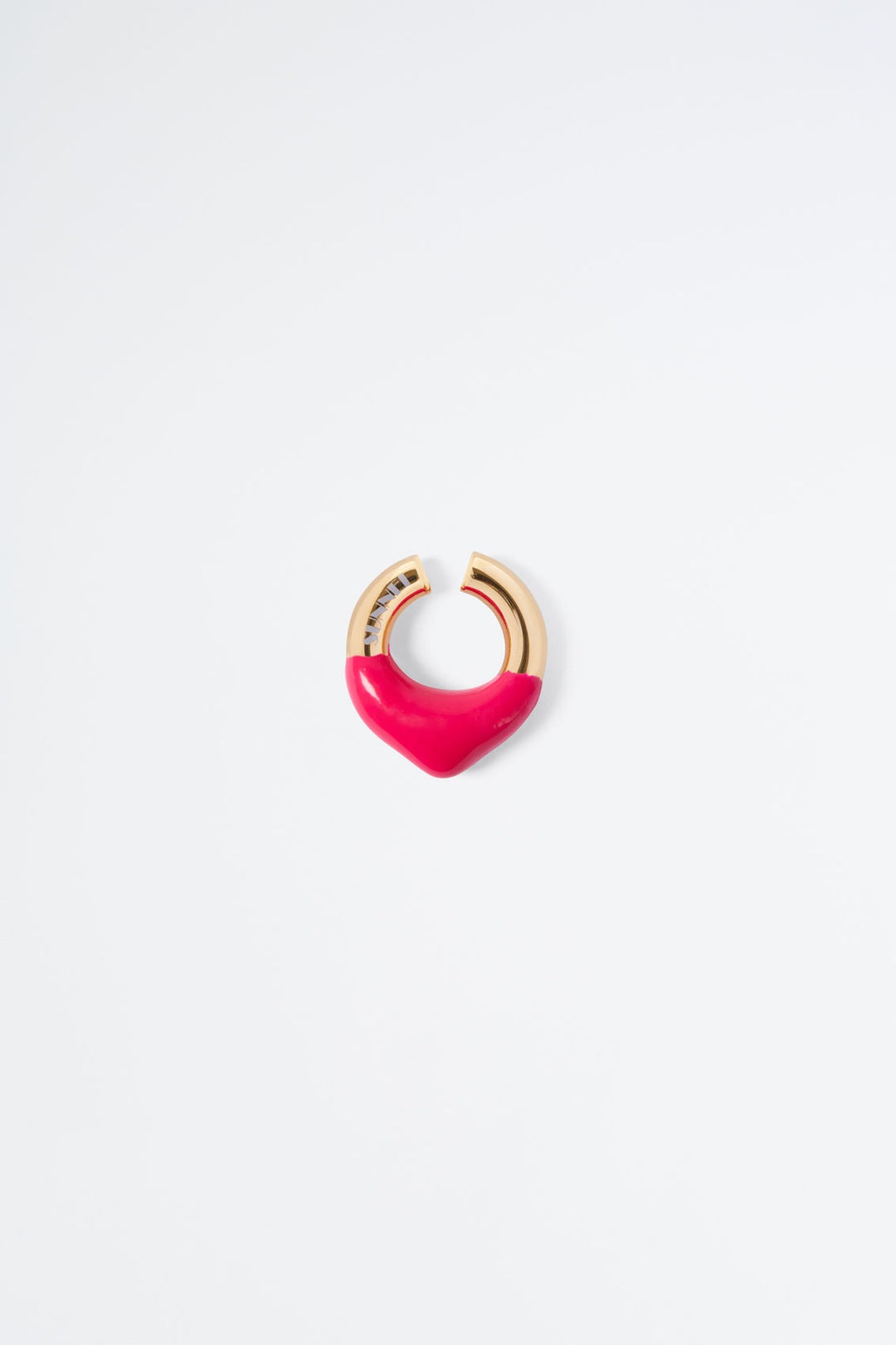 MAGENTA RUBBERIZED GOLD EARCUFF - 1