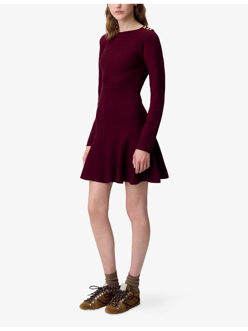 Claudie Pierlot Skater Round-Neck Knitted Mini Dress outlook