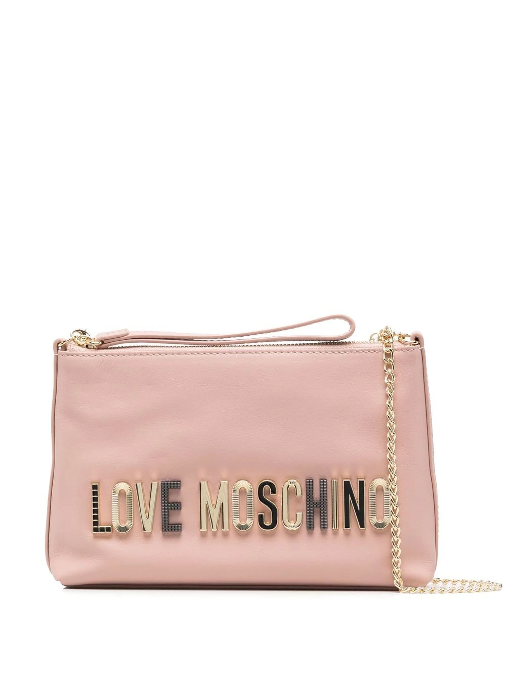 logo-lettering faux-leather crossbody bag - 1