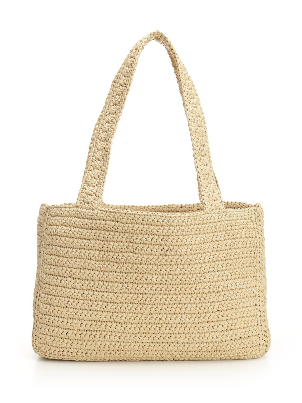Medium Tote | Viva Superstar Crochet | Crochet Rafia Handbags Beige - 3