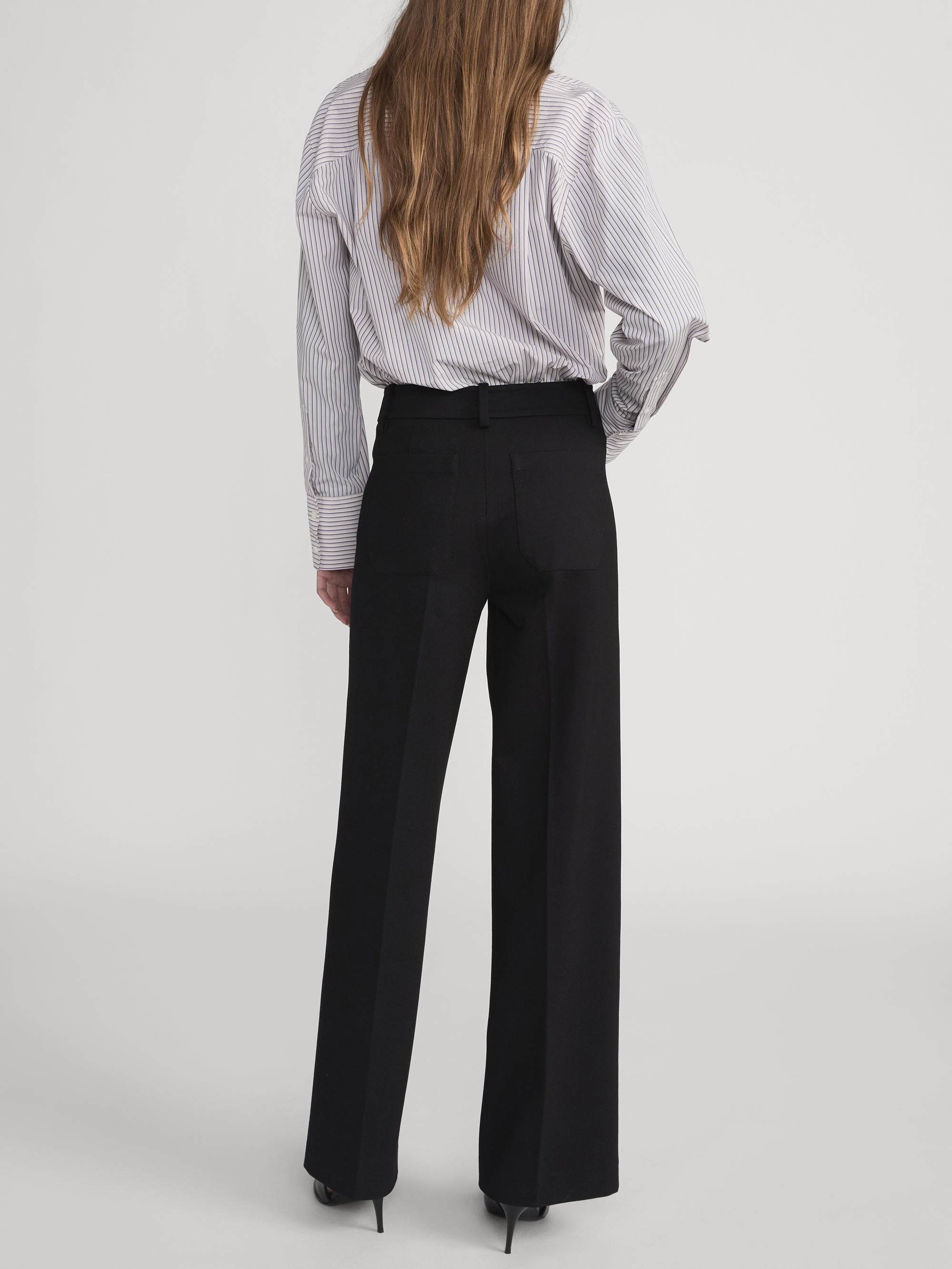 The Slim Palazzo Trouser in Black - 6