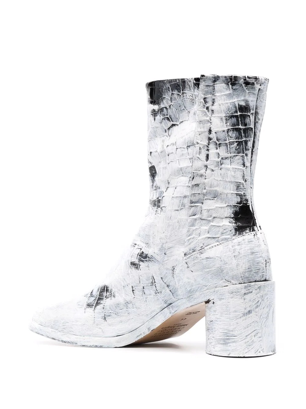 paint-effect crocodile-embossed Tabi boots - 3