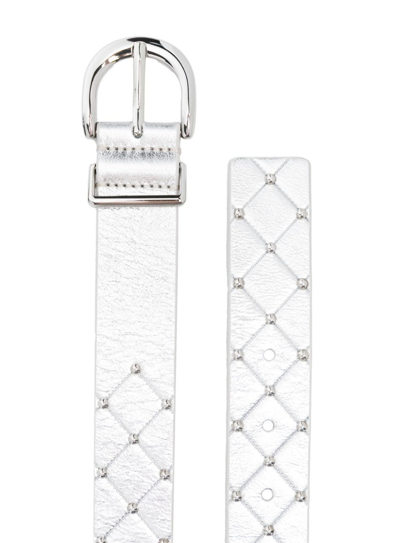 maje quilted metallic leather belt outlook