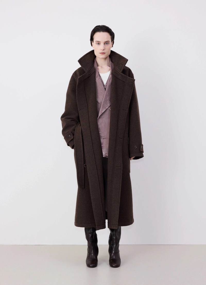 Lemaire WRAP COAT WITH CONTRAST STITCH | REVERSIBLE