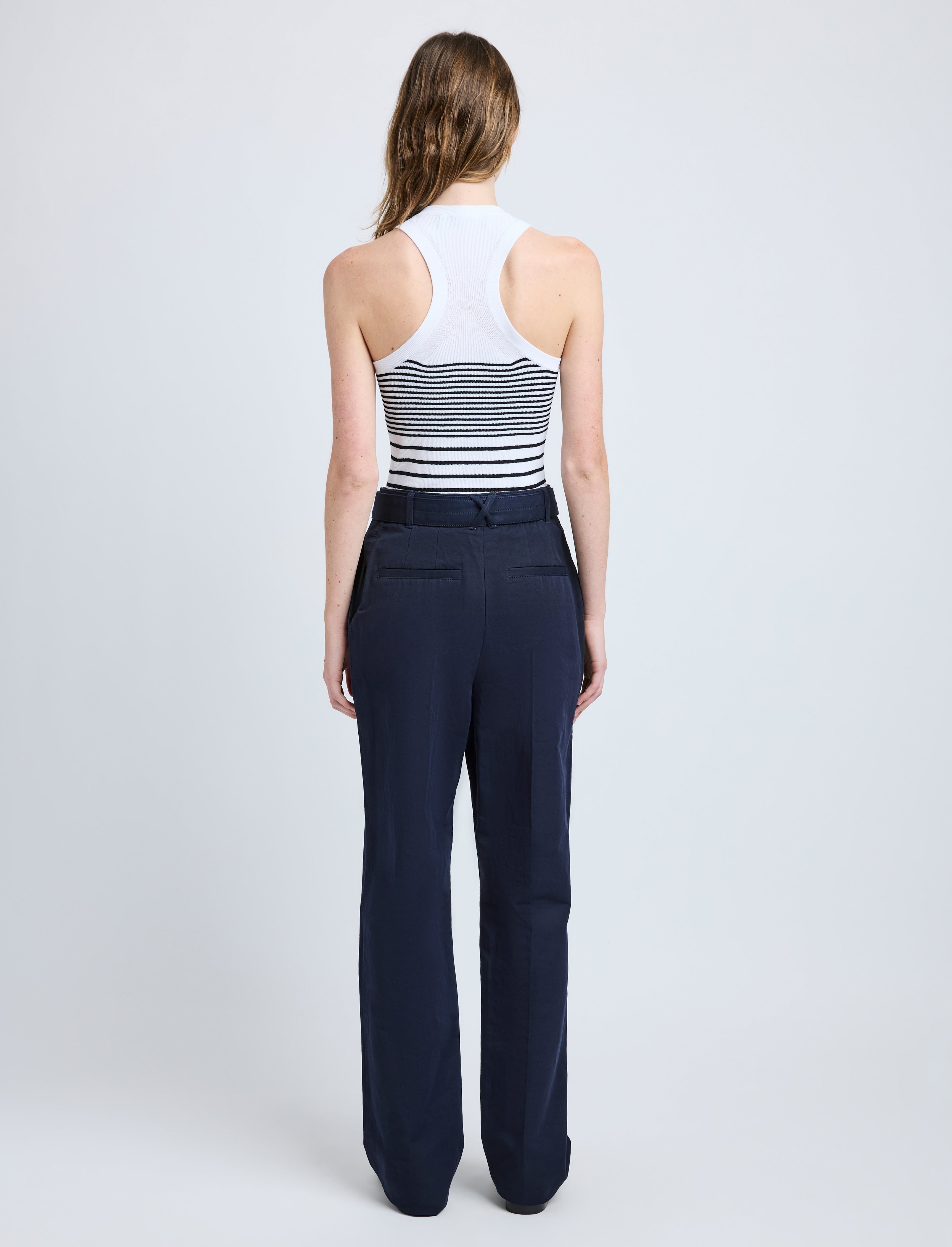 Vera Pant in Cotton Linen Suiting - 4